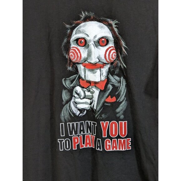 Saw Jigsaw Billy Puppet 3XL I Want You to Play a Game Black T Shirt Official - Picture 3 of 5